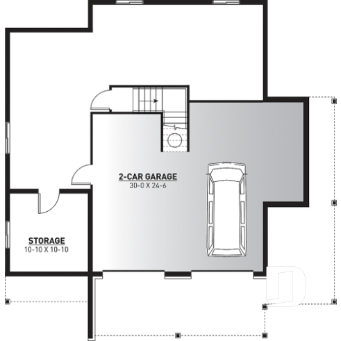 Basement - 4 bedroom Lakefront Cottage-Style house plan with solarium, 2-car garage, double sided fireplace - The Pocono 4