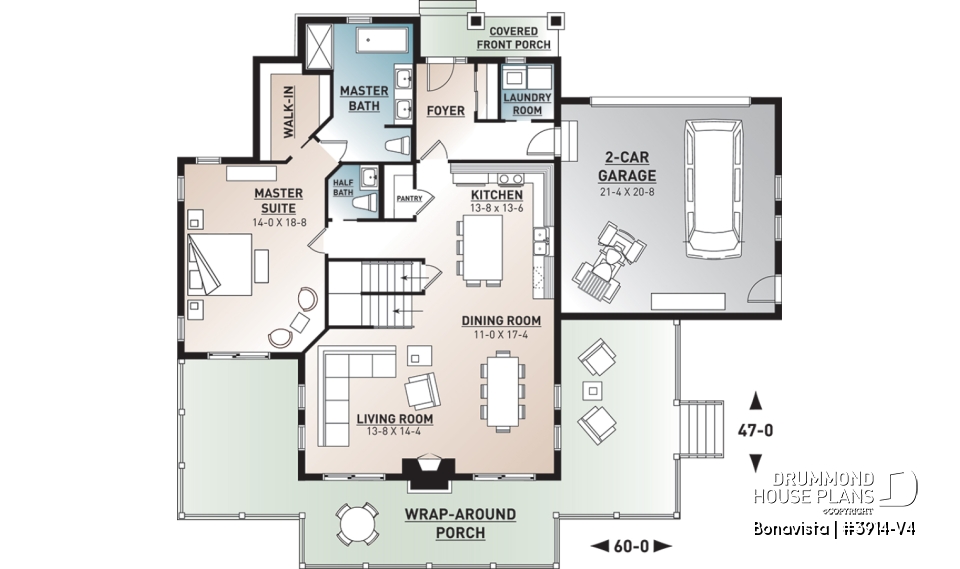 1st level - 4 bedroom lakefront cottage including 2 master suites, double garage, open floor plan concept - Bonavista