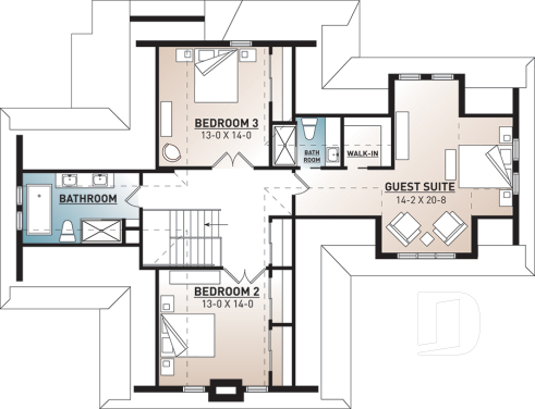 2nd level - 4 bedroom lakefront cottage including 2 master suites, double garage, open floor plan concept - Bonavista