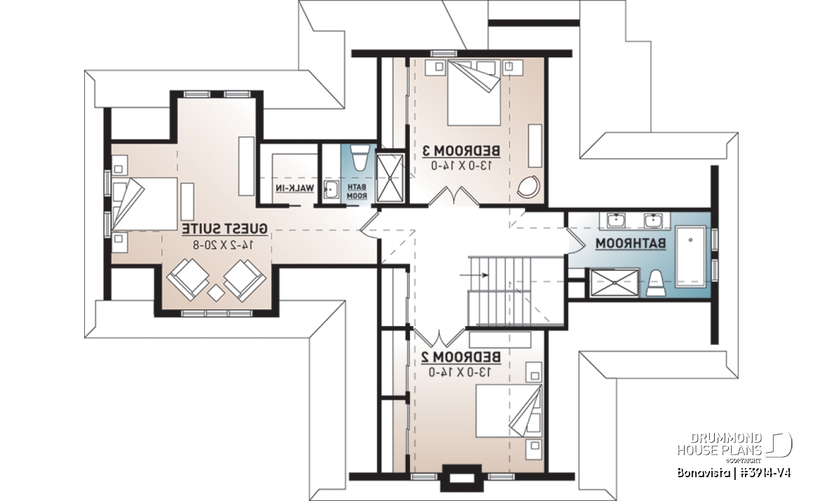 2nd level - 4 bedroom lakefront cottage including 2 master suites, double garage, open floor plan concept - Bonavista
