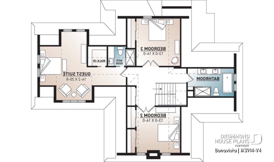 2nd level - 4 bedroom lakefront cottage including 2 master suites, double garage, open floor plan concept - Bonavista