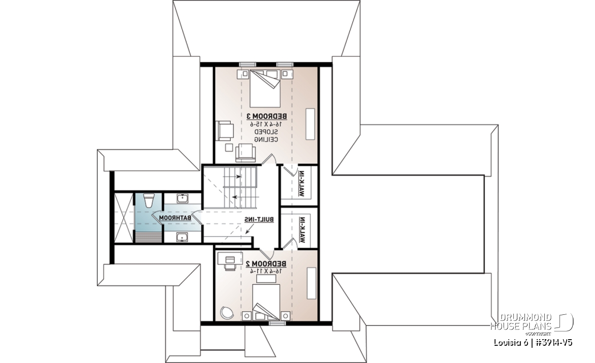 2nd level - Beautiful panoramic view ranch style house plan, master suite on main floor, open floor plan, wraparound porch - Louisia 6