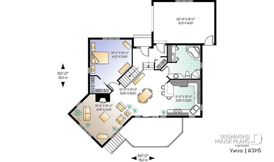 1st level - Ranch style with one bedroom and unfinished walkout basement. - Versa 
