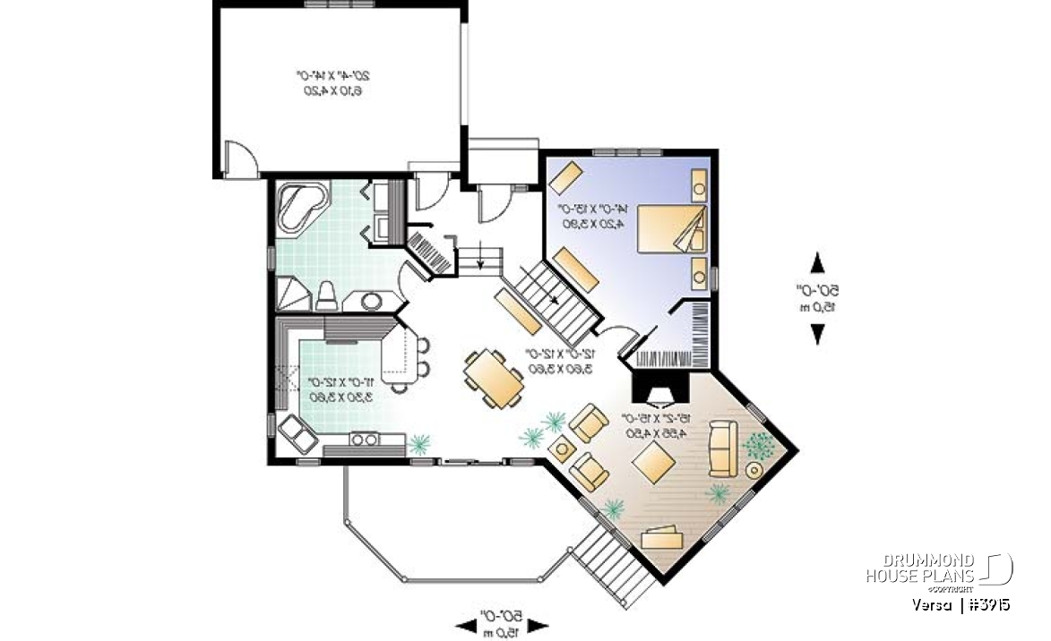1st level - Ranch style with one bedroom and unfinished walkout basement. - Versa 