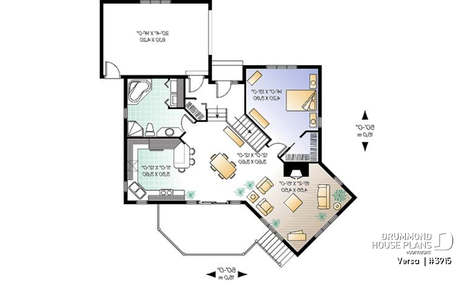 1st level - Ranch style with one bedroom and unfinished walkout basement. - Versa 