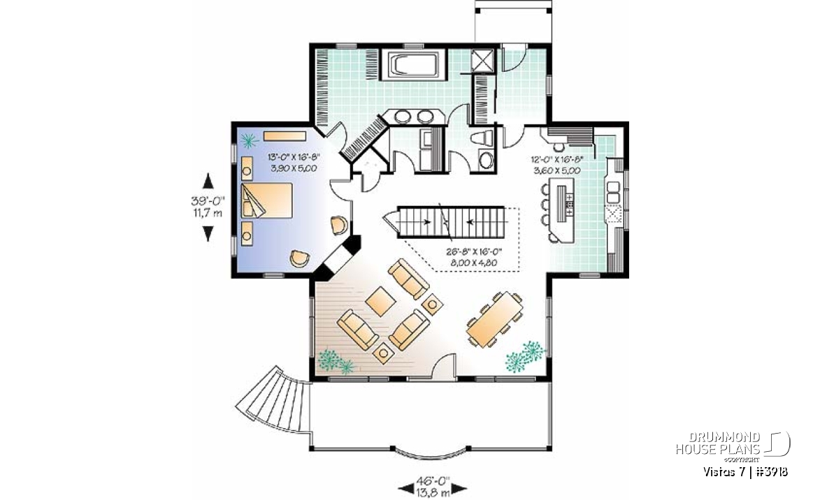 1st level - Perfect country cotta plan, master suite w/fireplac, large terrace, 9' ceiling on main, 3 to 4 beds, 3.5 baths - Vistas 7