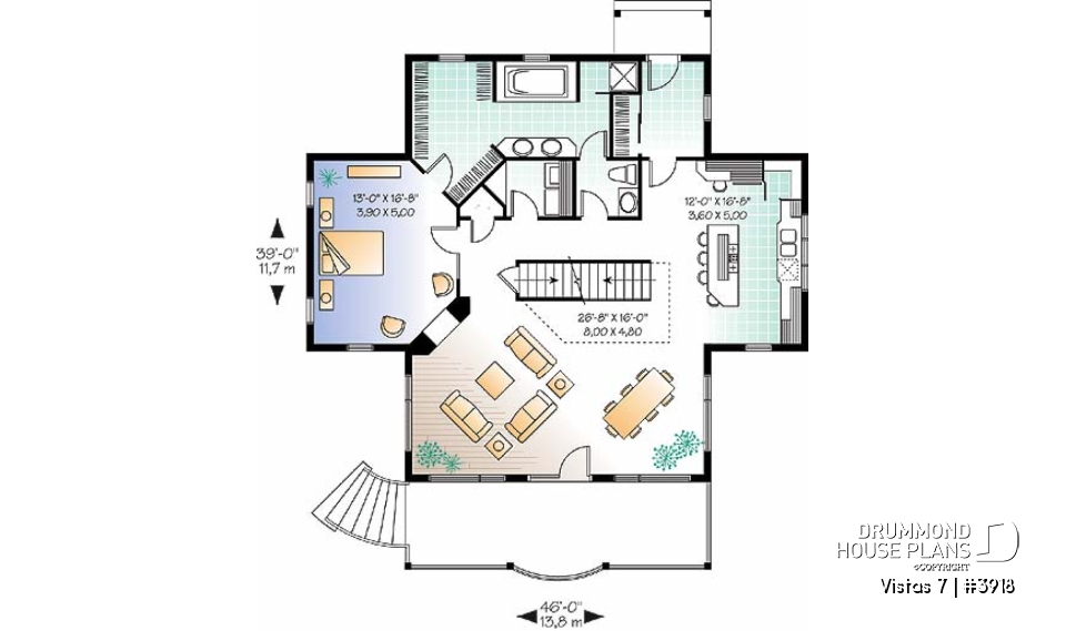 1st level - Perfect country cotta plan, master suite w/fireplac, large terrace, 9' ceiling on main, 3 to 4 beds, 3.5 baths - Vistas 7