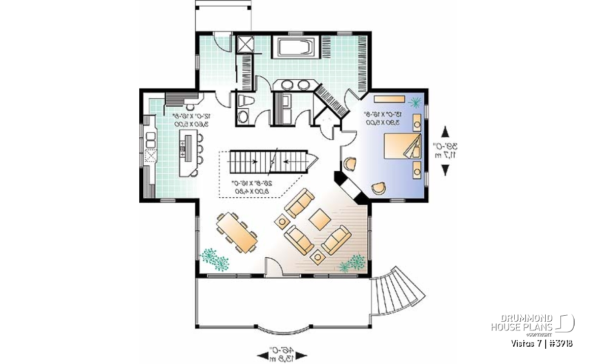 1st level - Perfect country cotta plan, master suite w/fireplac, large terrace, 9' ceiling on main, 3 to 4 beds, 3.5 baths - Vistas 7