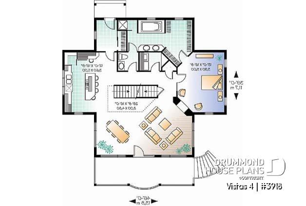 1st level - Perfect country cotta plan, master suite w/fireplac, large terrace, 9' ceiling on main, 3 to 4 beds, 3.5 baths - Vistas 7