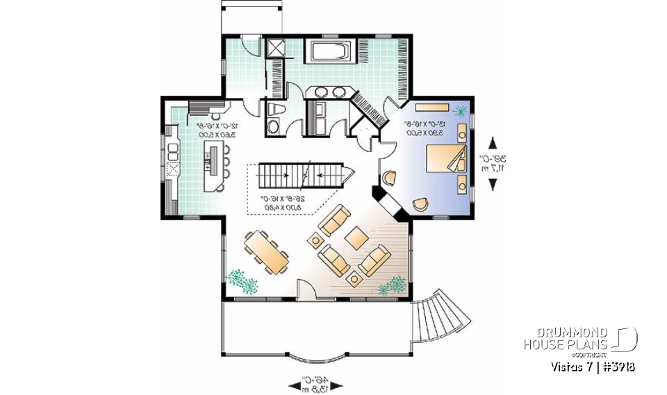 1st level - Perfect country cotta plan, master suite w/fireplac, large terrace, 9' ceiling on main, 3 to 4 beds, 3.5 baths - Vistas 7