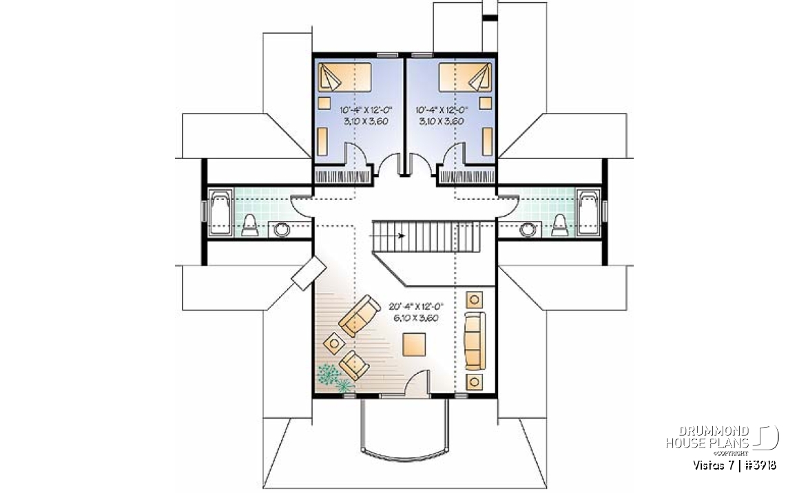 2nd level - Perfect country cotta plan, master suite w/fireplac, large terrace, 9' ceiling on main, 3 to 4 beds, 3.5 baths - Vistas 7