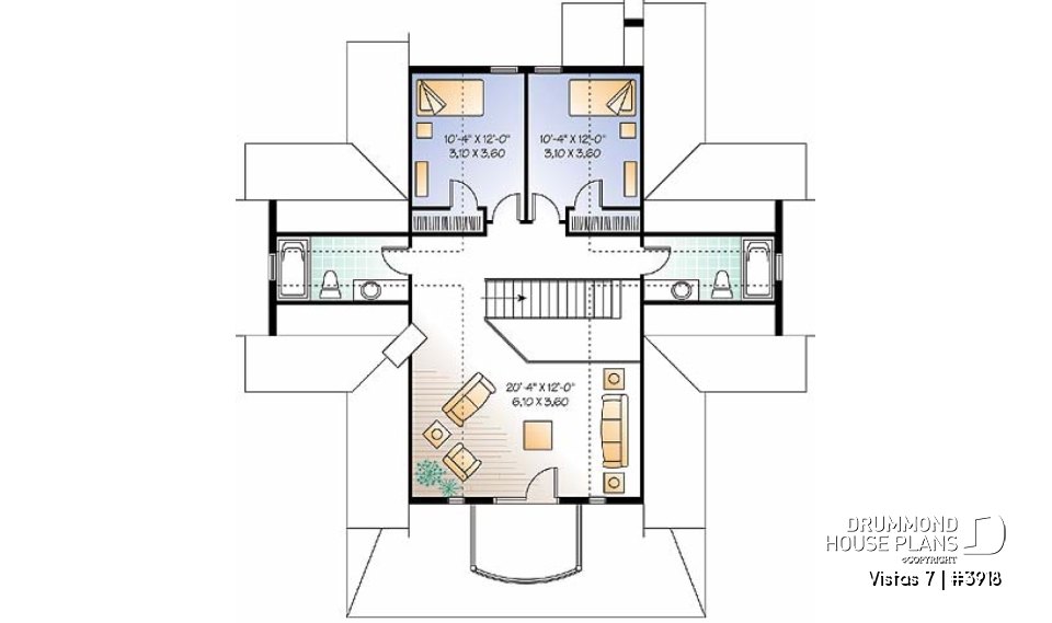 2nd level - Perfect country cotta plan, master suite w/fireplac, large terrace, 9' ceiling on main, 3 to 4 beds, 3.5 baths - Vistas 7