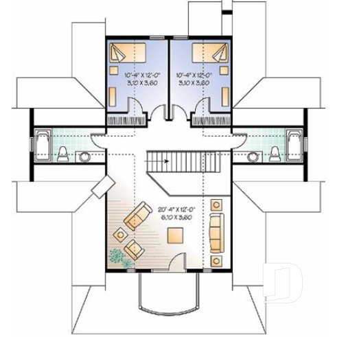 2nd level - Perfect country cotta plan, master suite w/fireplac, large terrace, 9' ceiling on main, 3 to 4 beds, 3.5 baths - Vistas 7