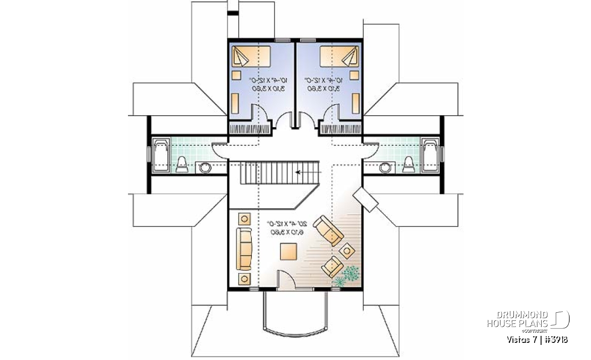2nd level - Perfect country cotta plan, master suite w/fireplac, large terrace, 9' ceiling on main, 3 to 4 beds, 3.5 baths - Vistas 7