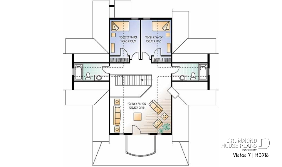 2nd level - Perfect country cotta plan, master suite w/fireplac, large terrace, 9' ceiling on main, 3 to 4 beds, 3.5 baths - Vistas 7