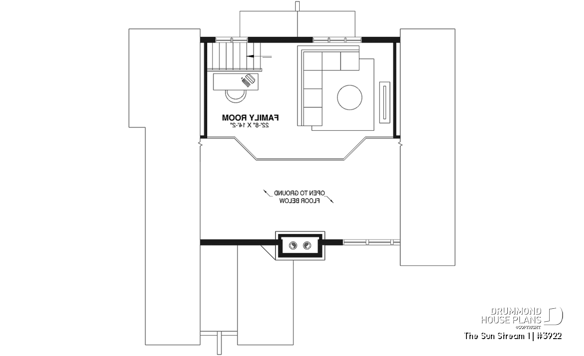 2nd level - Rustic chalet house plan, 3 to 4 bedrom, screened in porch, cathedral ceiling, mezzanine, panoramic views - The Sun Stream 1
