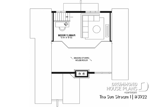 2nd level - Rustic chalet house plan, 3 to 4 bedrom, screened in porch, cathedral ceiling, mezzanine, panoramic views - The Sun Stream 1