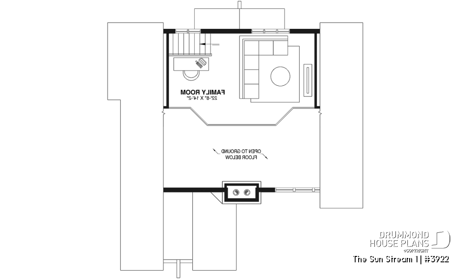 2nd level - Rustic chalet house plan, 3 to 4 bedrom, screened in porch, cathedral ceiling, mezzanine, panoramic views - The Sun Stream 1