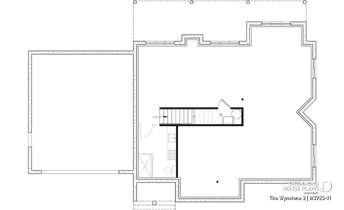 Basement - Ski chalet style home plan with cathedral ceiling and mountain or lake view - The Wynstone 2