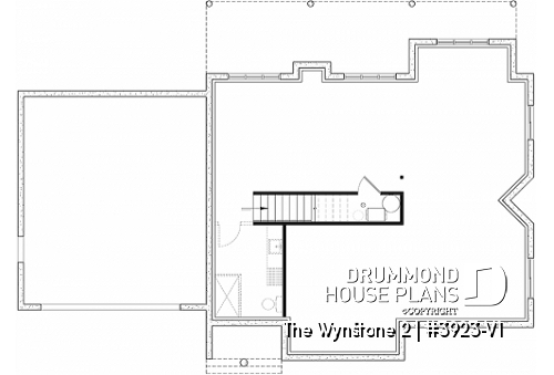 Basement - Panoramic 3 bedroom mountain cottage plan, master suite, 2-car garage, mezzanine, kitchen booth - The Wynstone 2