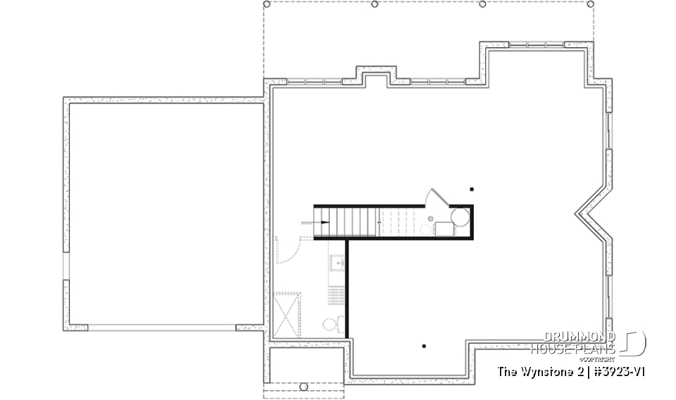 Basement - Ski chalet style home plan with cathedral ceiling and mountain or lake view - The Wynstone 2