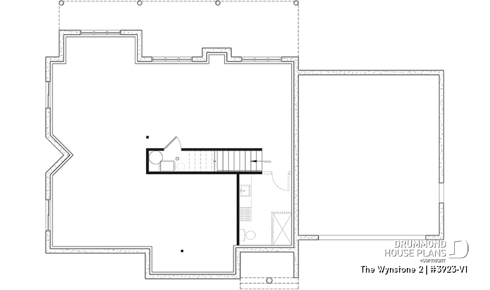 Basement - Ski chalet style home plan with cathedral ceiling and mountain or lake view - The Wynstone 2