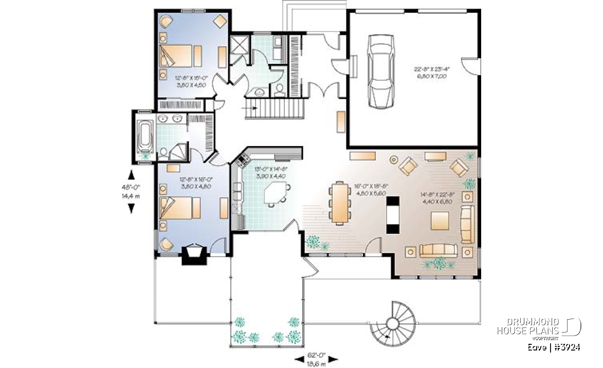 1st level - 5 bedroom modern ranch, walkout basement, screened-in porch, basement for grand-parents - Eave