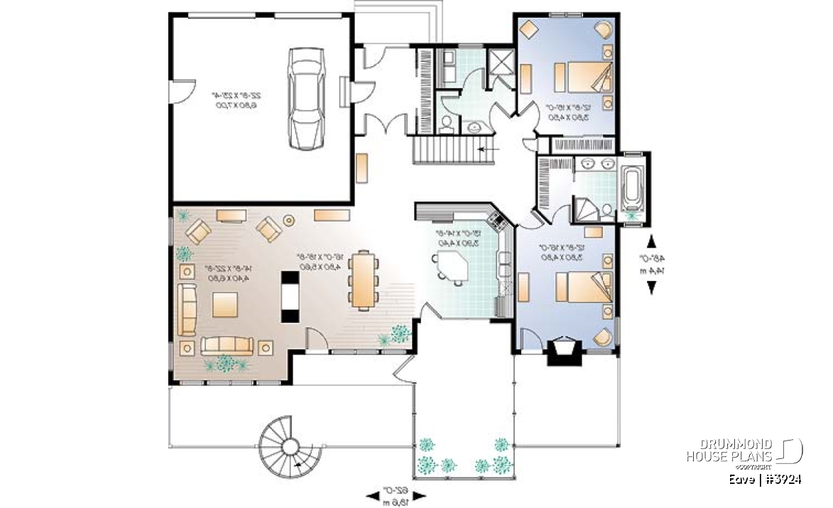 1st level - 5 bedroom modern ranch, walkout basement, screened-in porch, basement for grand-parents - Eave