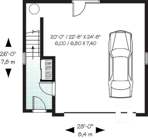 1st level - Double car garage with apartment on second floor - Double Solstice