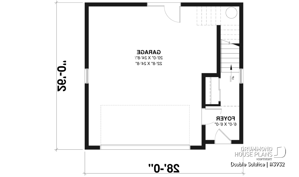 1st level - Double garage plan with a one-bedroom apartment featuring a kitchen, living room and full bathroom upstairs - Double Solstice