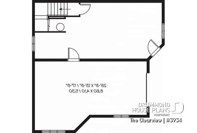 Basement - Beach house plan with large deck, cape hatteras style, mezzanine,  open floor plan, garage, fireplace - The Clearview