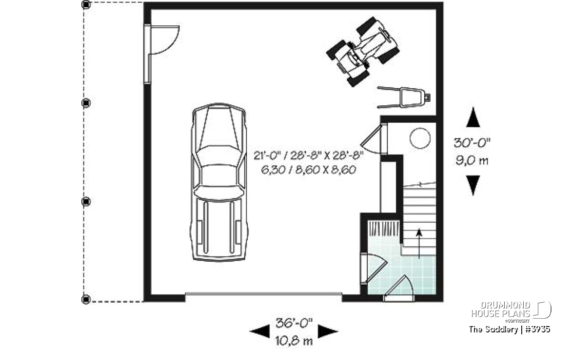 1st level - Two-bedrooms garage apartment, 2 shower rooms, open concept with cathedral ceiling &amp; fireplace - The Saddlery