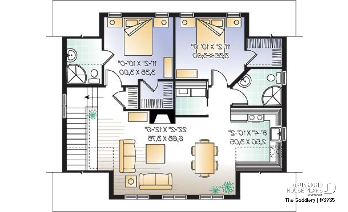 2nd level - Two-bedrooms garage apartment, 2 shower rooms, open concept with cathedral ceiling &amp; fireplace - The Saddlery