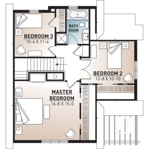 2nd level - Great 3 bedroom transitional style cottage with open layout concept and fireplace, large deck - Aubervillier