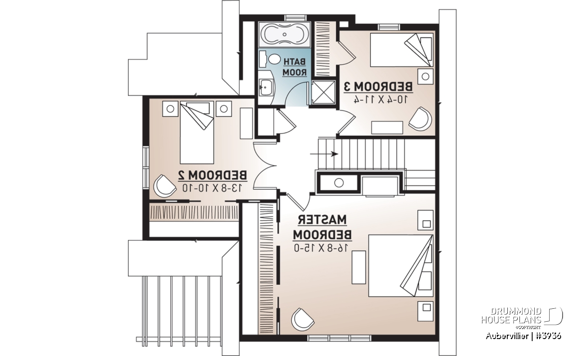 2nd level - Great 3 bedroom transitional style cottage with open layout concept and fireplace, large deck - Aubervillier