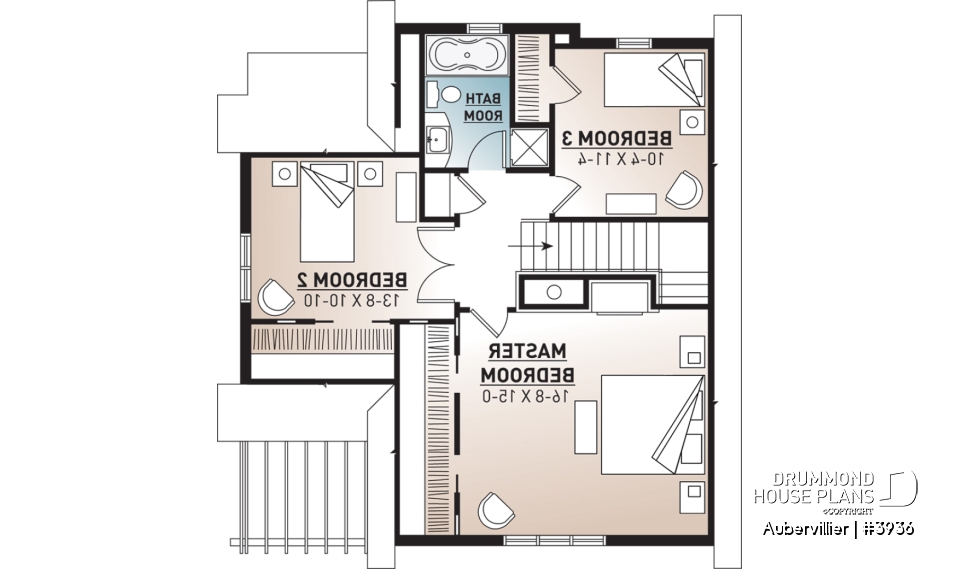 2nd level - Great 3 bedroom transitional style cottage with open layout concept and fireplace, large deck - Aubervillier