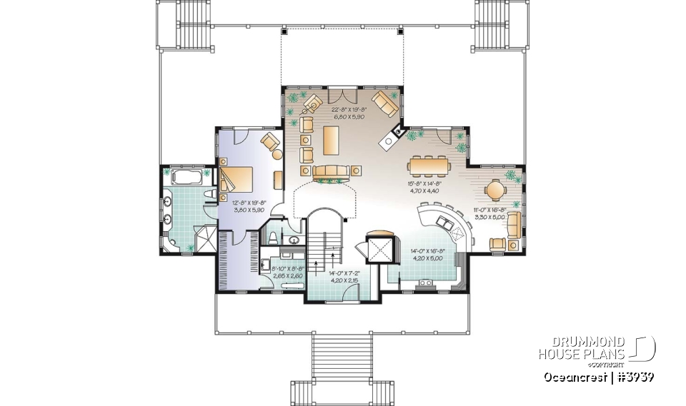 2nd level - Stunning 4 to 5+ bedroom lakefront home, Mediterranean style, 2 master suites, great terrace, home elevator - Oceancrest