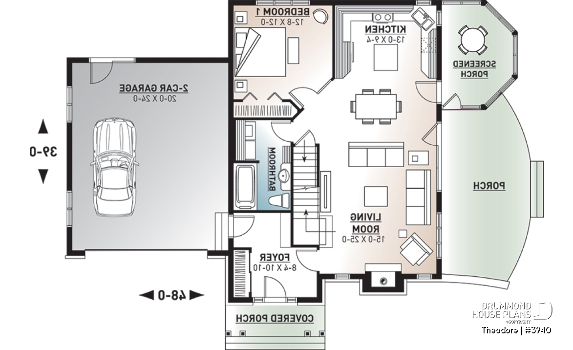 1st level - Panoramic 3 bedroom manor with screened porch, garage &amp; bonus space - Theodore