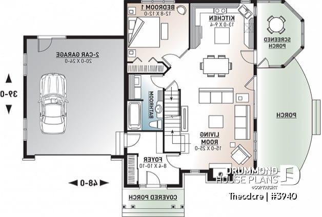 1st level - Panoramic 3 bedroom manor with screened porch, garage & bonus space - Theodore