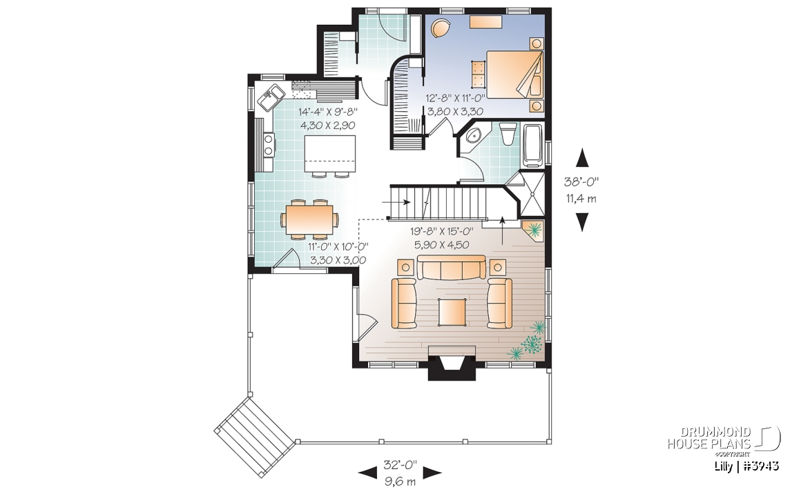 1st level - 3 bedroom A-Frame cottage with mezzanine and large terrace - Lilly