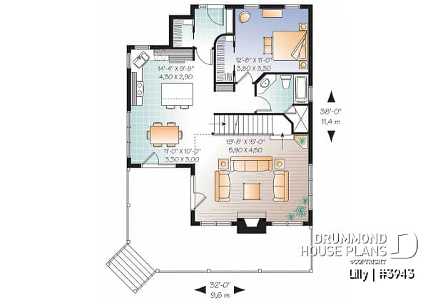 1st level - 3 bedroom A-Frame cottage with mezzanine and large terrace - Lilly