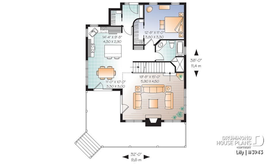 1st level - 3 bedroom A-Frame cottage with mezzanine and large terrace - Lilly