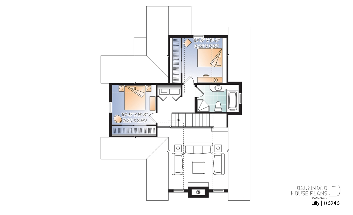 2nd level - 3 bedroom A-Frame cottage with mezzanine and large terrace - Lilly