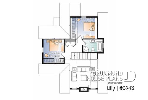 2nd level - 3 bedroom A-Frame cottage with mezzanine and large terrace - Lilly