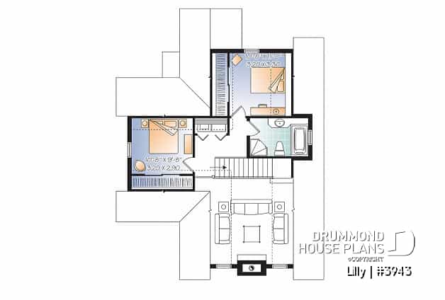 2nd level - 3 bedroom A-Frame cottage with mezzanine and large terrace - Lilly