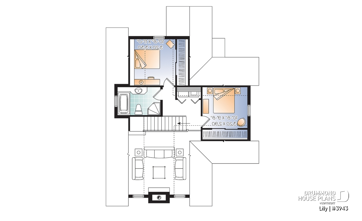 2nd level - 3 bedroom A-Frame cottage with mezzanine and large terrace - Lilly