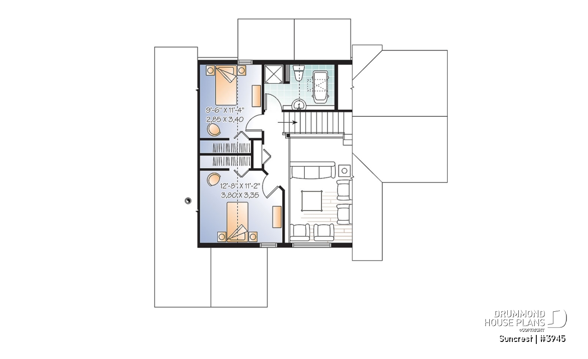 2nd level - Open floor plan lakefront Country Cottage, master bedroom on main, double sided fireplace &amp; covered terrace - Suncrest