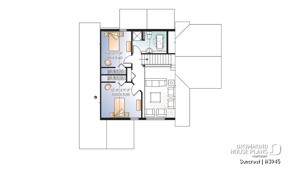 2nd level - Open floor plan lakefront Country Cottage, master bedroom on main, double sided fireplace &amp; covered terrace - Suncrest