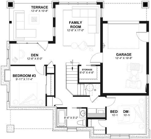 Finished basement - 2 storey Northwest style cottage plan, 2-4 beds, fireplace, balconies, walkout basement, 9' ceiling on main - Gordon