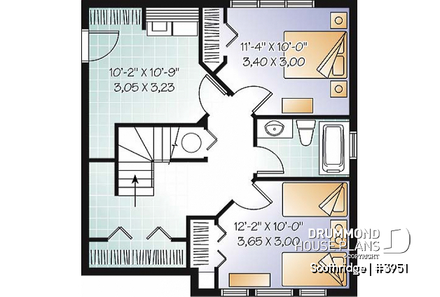 Finished basement (Optional $) of house plan 3951 Finished basement (Optional $) - Panoramic scandinavian cottage, 1 à 3 bedroom ski chalet house plan with mezzanine - Southridge